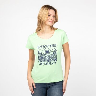 T-shirt Seiko verde in cotone organico Prodotto del commercio equo e solidale