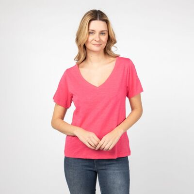 CAMICIA IN COTONE ORGANICO SARITA FUCSIA