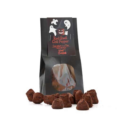 Red Ghost Chili Peppers - Halloween Chocolate Truffles - Biodegradable bag 130g