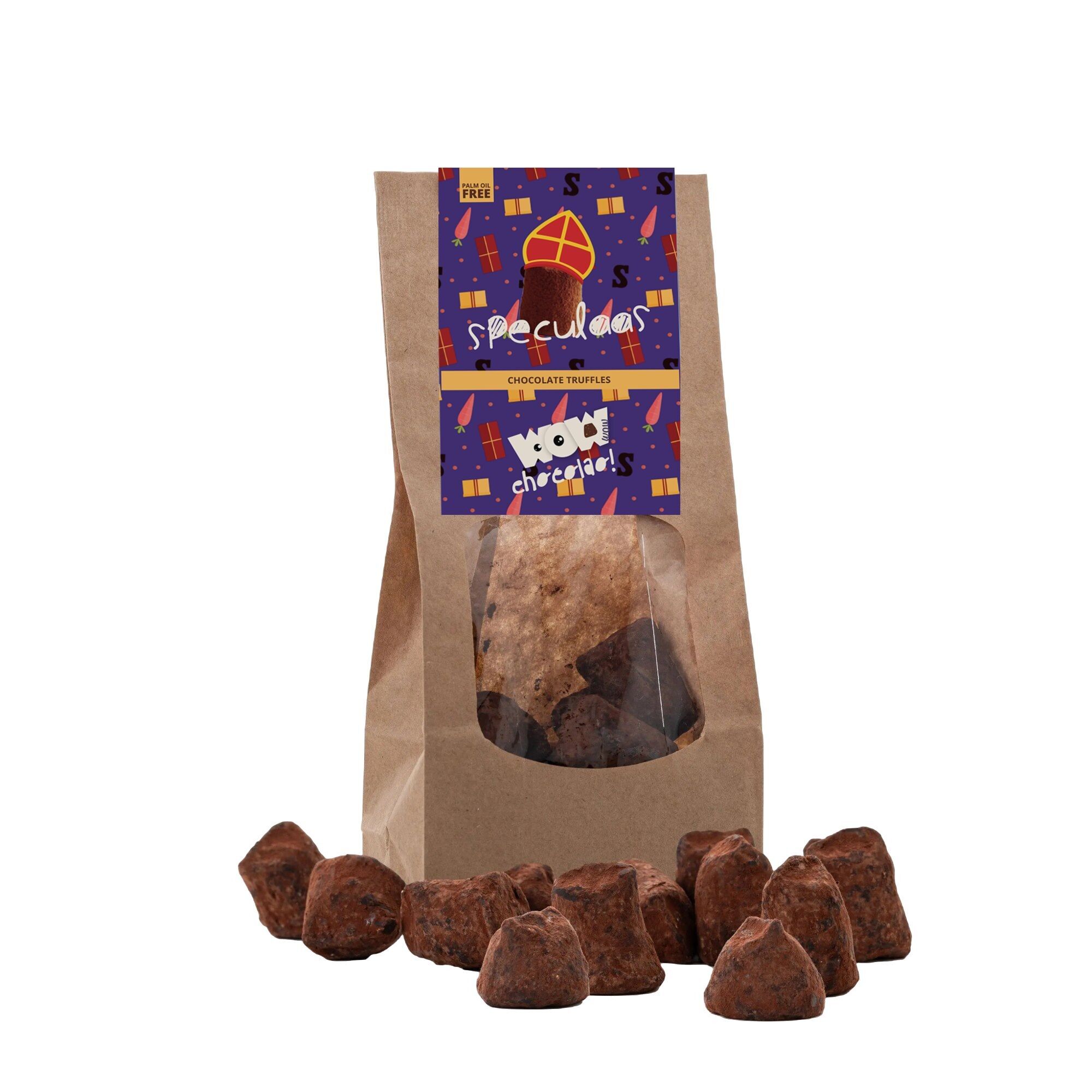 Tartufi di cioccolato Speculaas - Edizione Sinterklaas - Borsa biodegradabile 130g