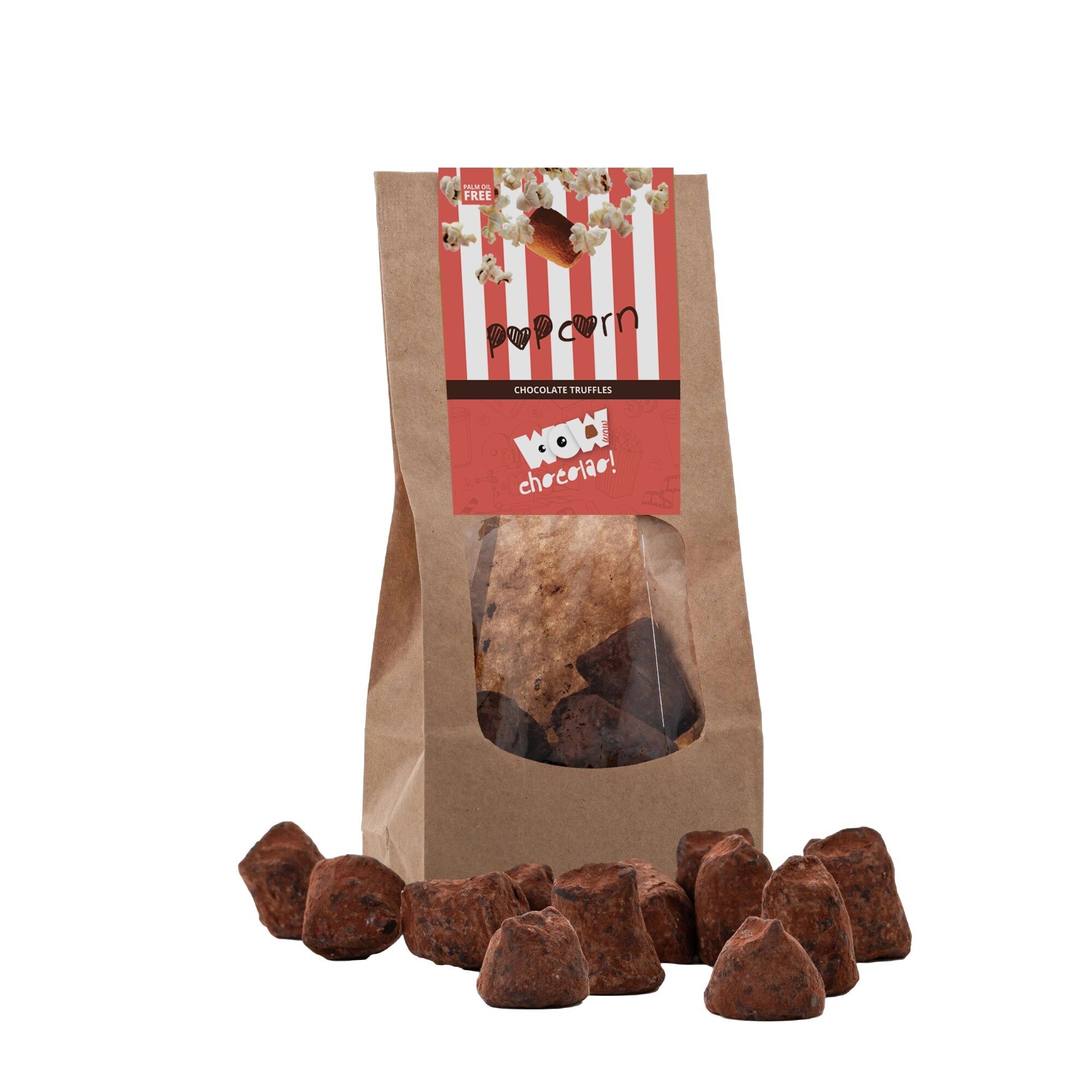 Tartufi Al Cioccolato Popcorn - Busta Biodegradabile 130g