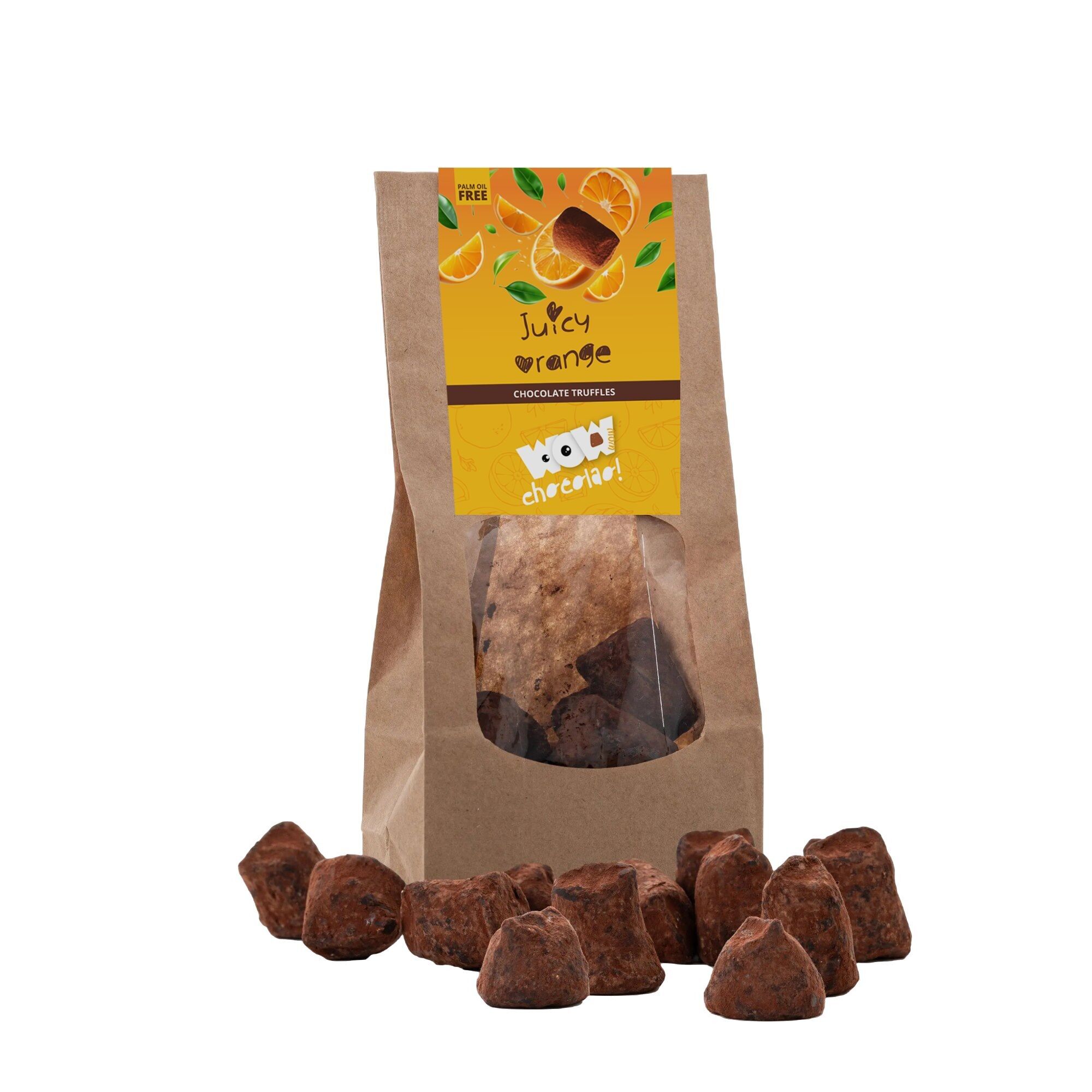 Tartufi di cioccolato Juicy Orange - Busta biodegradabile 130g