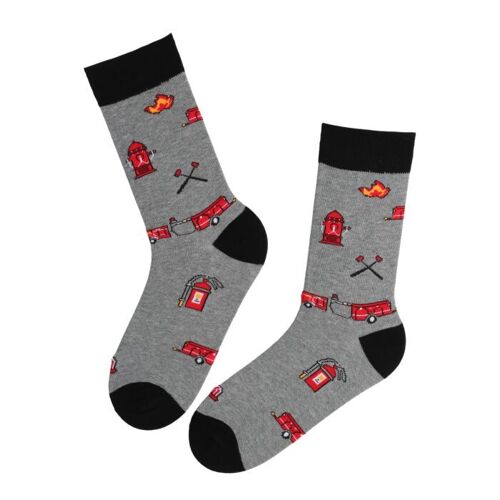 FIREMAN grey cotton socks size 9-11