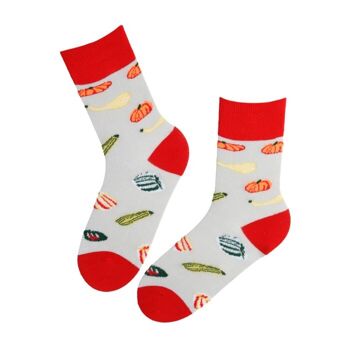 Chaussettes VEGIE en coton gris avec citrouilles 2