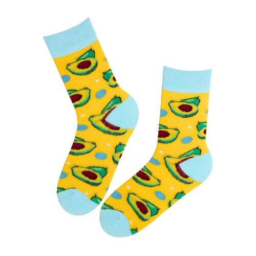 MALUMA yellow cotton socks with avocados