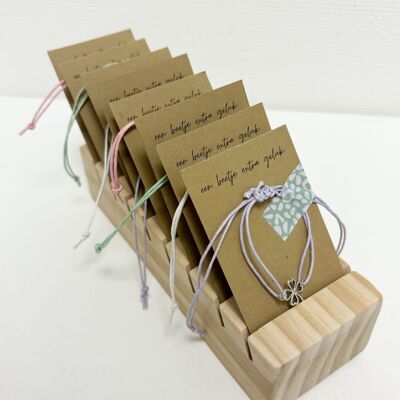 a little extra happiness display | adjustable bracelet with card