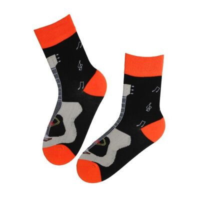 GUITAR black cotton socks