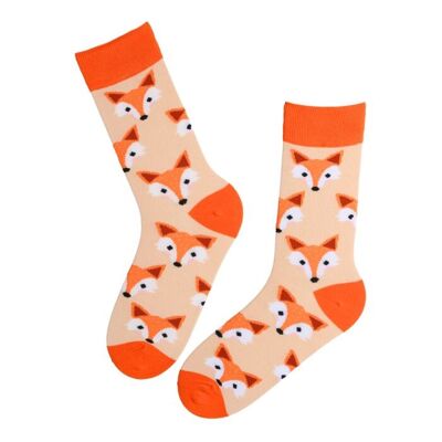 KYLAN orange cotton socks with foxes