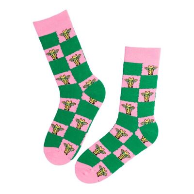 KYLO checkered cotton socks with giraffes