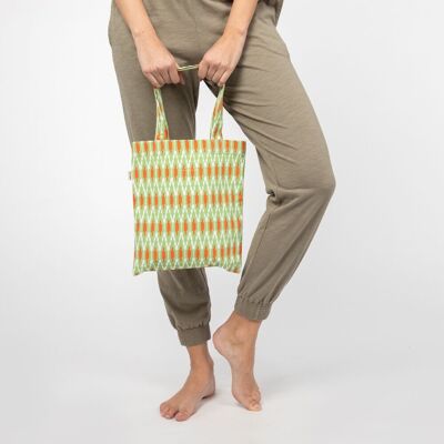 Mini-Einkaufstasche aus Bio-Baumwolle, Ikat, 32 x 28 cm, Fair-Trade-Produkt