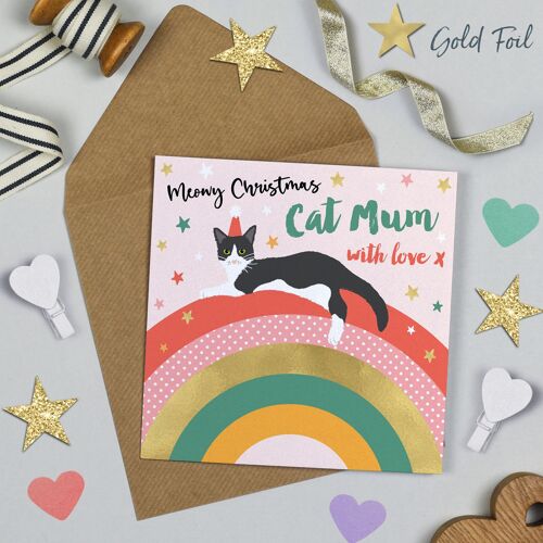 Over The Rainbow Meowy Christmas Cat Mum