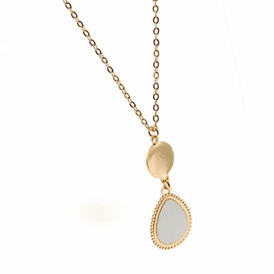 Brass and mother-of-pearl necklace