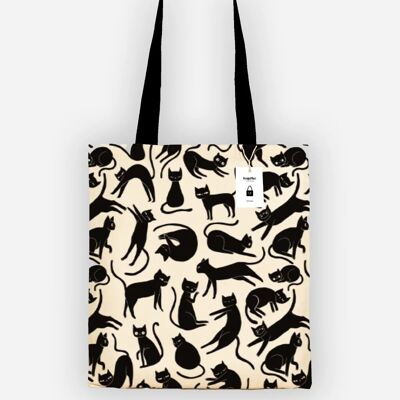 Borsa tote con gatti neri