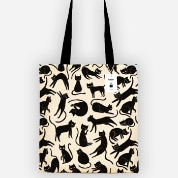 Sac fourre-tout chats noirs