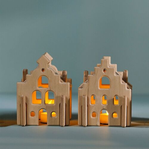 Small wooden toy houses