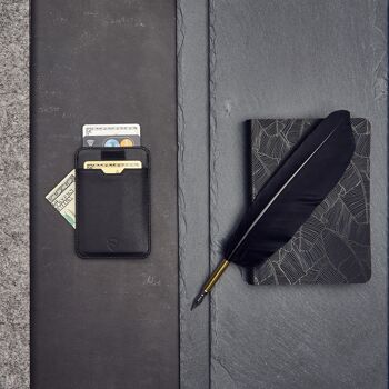 Porte-cartes en cuir CHELSEA avec blocage RFID (noir) 2