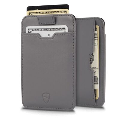 CHELSEA Leather Card Holder with RFID Blocking (Grey)