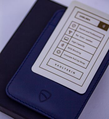 Porte-cartes en cuir CHELSEA avec blocage RFID (bleu mat) 2
