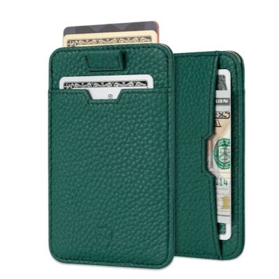 CHELSEA Leather Card Holder with RFID Blocking (Matt Green)