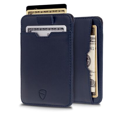 CHELSEA Leather Card Holder with RFID Blocking (Navy)