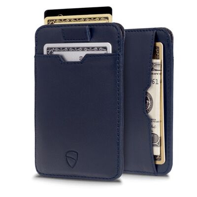 Portacarte in pelle CHELSEA con blocco RFID (blu marino)