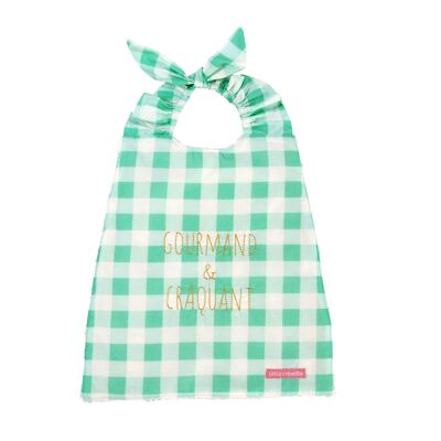 Serviette bavoir Vichy vert