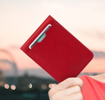 Porte-cartes en cuir MANHATTAN avec blocage RFID (rouge) 4