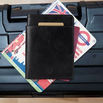 Portefeuille passeport en cuir KENSINGTON avec blocage RFID (noir) 2