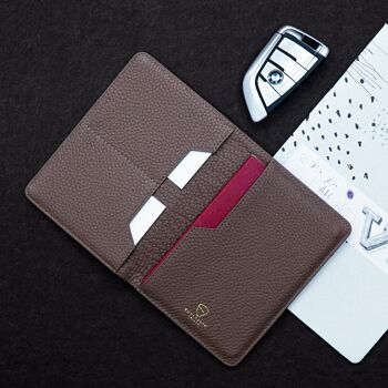 Portefeuille passeport en cuir KENSINGTON avec blocage RFID (marron mat) 1