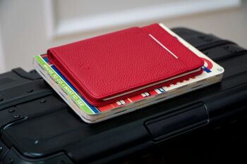 Portefeuille passeport en cuir KENSINGTON avec blocage RFID (rouge) 4