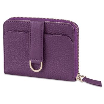 Portefeuille zippé en cuir BELGRAVIA avec blocage RFID (Violet) 6