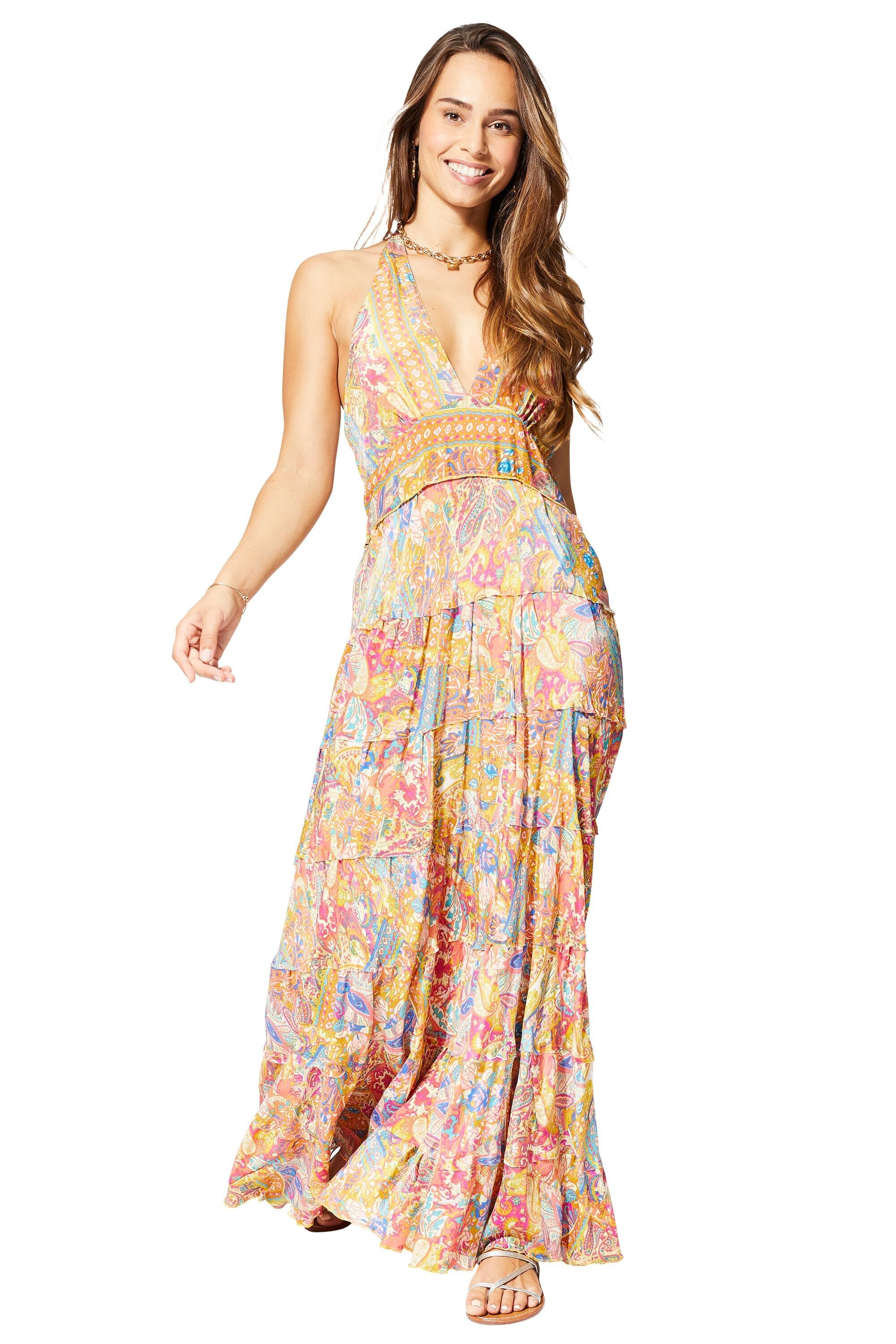 MAXIPA0643E LANGES RÜCKENFREIES SOMMERKLEID