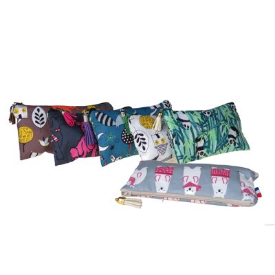 Trousse plate motif enfant (lot de 6 trousses assorties)