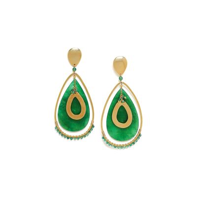 OUTLET-Pendientes push push VERA capiz verde XL