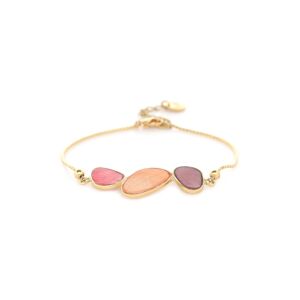 LES COMPLICES-CANDY  bracelet ajustable 3 nacres - orange