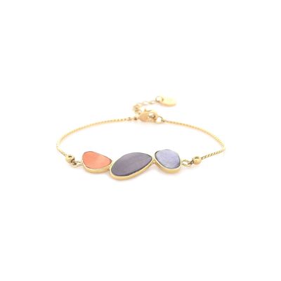 LES COMPLICES-CANDY verstellbares Armband 3 Perlmutt - lila