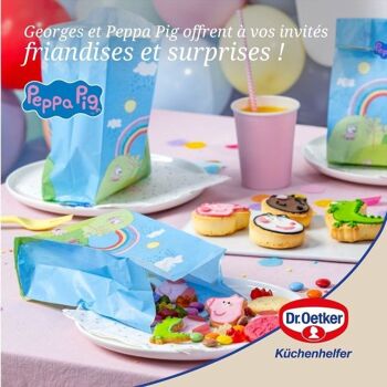 Lot de 16 sachets biscuits avec autocollants Dr. Oetker Peppa Pig 2