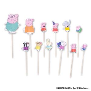 Lot de 24 piques en bois décorés pour fêtes et anniversaires Dr. Oetker Peppa Pig