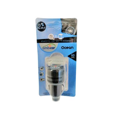 AMBICAR_Désodorisant voiture DIFFUSEUR ÉLECTRIQUE + REPLACEMENT_Parfum Océan