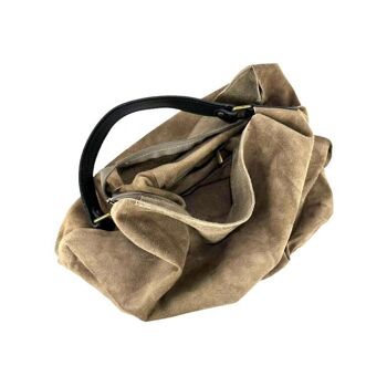 Grand sac Hobo en croûte de cuir pour femme. 5