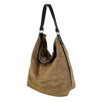 Grand sac Hobo en croûte de cuir pour femme. 11