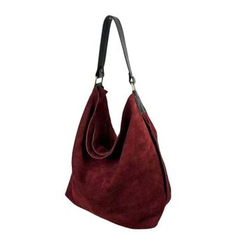 Grand sac Hobo en croûte de cuir pour femme. 14