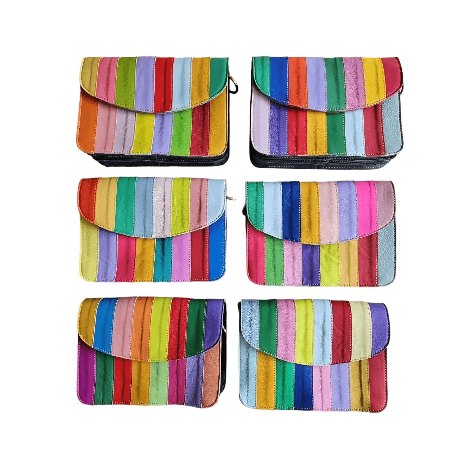 Bolso de piel estampado arcoiris