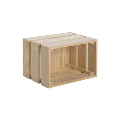 Caja de pino macizo modular y apilable - L 38,4 x H 28 cm