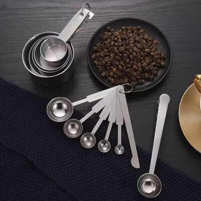 Stainless steel measuring spoon set - 6 pieces