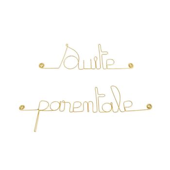 Décoration Murale de porte en fil de Laiton Doré " Suite parentale " à punaiser - Chambre à coucher - Bijoux de Mur 1