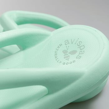 Rox vert menthe clair. Sandale esclave plate en EVA avec semelle épaisse double densité, douce, confortable et légère. 6
