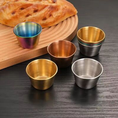 Stainless steel pot for sauces, dips or condiments - 5 colors available