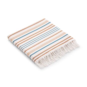 Fouta de Plage, Paréo en Coton Léger Soft Touch avec Franges SEMELLE 2