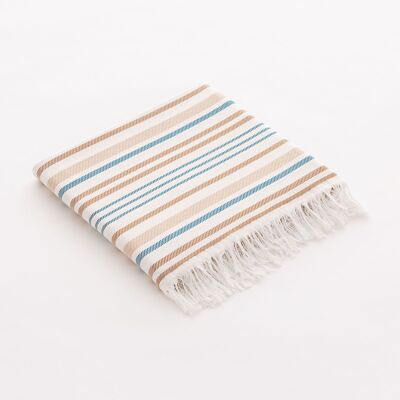 Strand-Fouta, leichter Baumwoll-Pareo Soft Touch mit Fransensohle